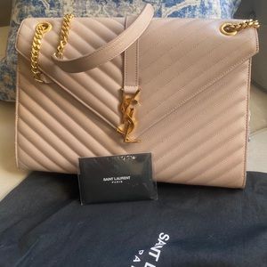 YSL WALLET BLUSH & GOLD PURSE